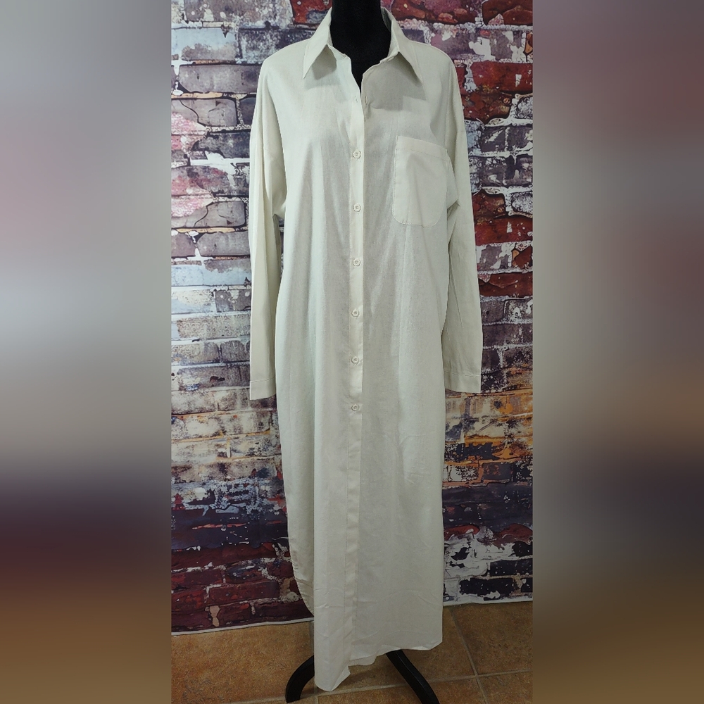 Linen-look Shirt Dress